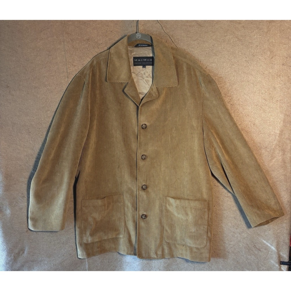 Mac Mor Private Collection Corduroy Jacket Mens Sz XL Brown Lined Pockets